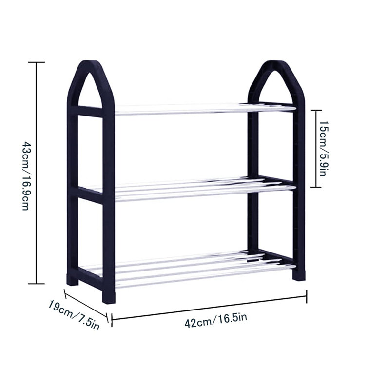 Rebrilliant Shoe Rack Small Shoe Rack 3 Tier Mini Shoe Rack Footware Storage Quick Assembly No Tools Required Narrow Shoe Shelf Organizer For Closet Entryway And Hallway Wayfair.ie